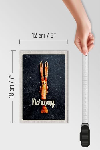 Panneau en bois voyage 12x18 cm Norvège plats de poisson vacances au crabe 4