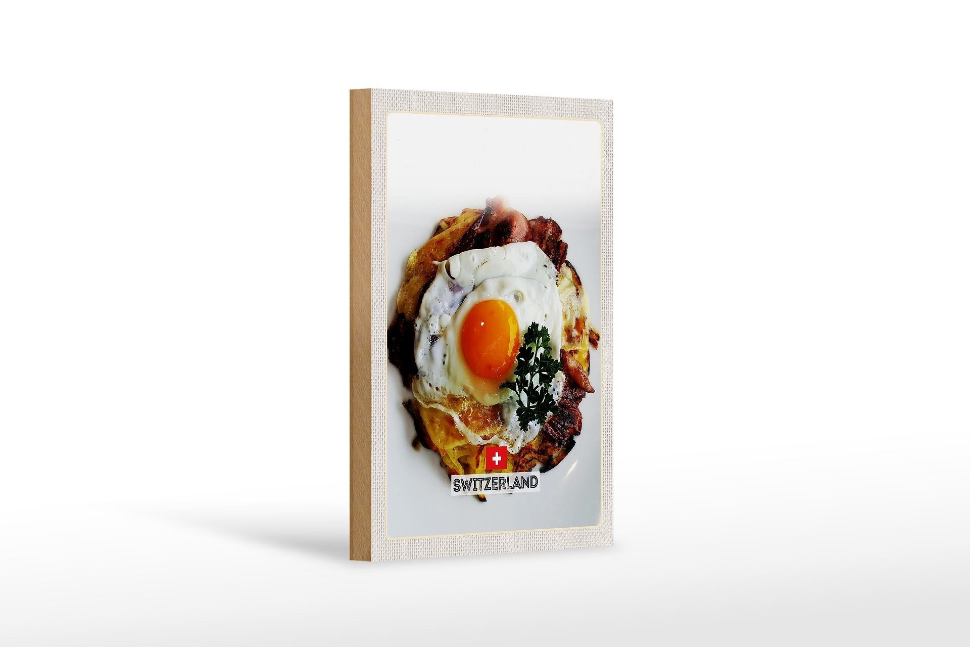 Cartello in legno da viaggio 12x18 cm Svizzera Berna piatti viaggio destinazione viaggio