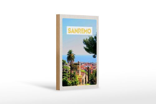 Holzschild Reise 12x18 cm Sanremo Italien Reise Sonne Sommer