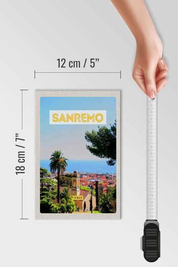 Panneau en bois voyage 12x18 cm Sanremo Italie voyage soleil été 4