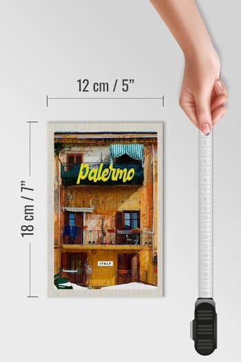 Panneau en bois voyage 12x18 cm Palerme Italie bâtiment lieu de vacances 4