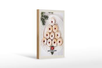 Panneau en bois voyage 12x18 cm Suisse Noël biscuits confiture 1