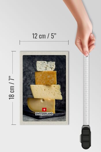 Panneau en bois voyage 12x18 cm Suisse Berne fromage type Emmentaler 4