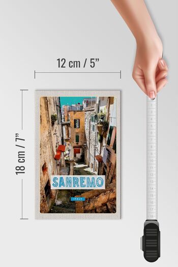 Panneau en bois voyage 12x18 cm Sanremo Italie bâtiment de la vieille ville 4