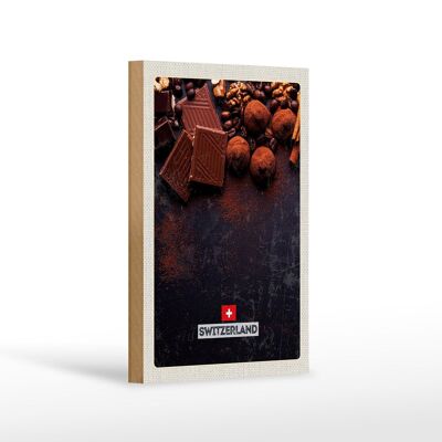 Cartel de madera viaje 12x18 cm Suiza Berna chocolate dulce decoración