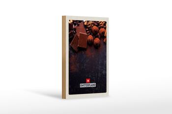 Panneau en bois voyage 12x18 cm Suisse Berne décoration sucrée chocolat 1