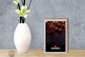 Panneau en bois voyage 12x18 cm Suisse Berne décoration sucrée chocolat 3