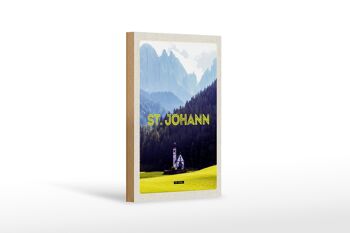 Panneau en bois voyage 12x18 cm pcs. Église Johann in Tirol Autriche 1