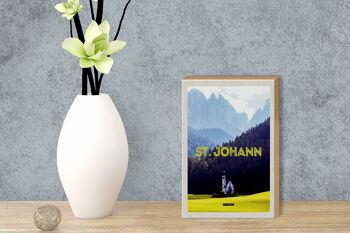 Panneau en bois voyage 12x18 cm pcs. Église Johann in Tirol Autriche 3