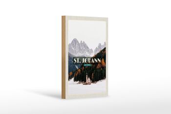Panneau en bois voyage 12x18cm pcs. Johann in Tirol neige forêt hiver 1