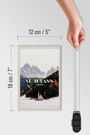 Panneau en bois voyage 12x18cm pcs. Johann in Tirol neige forêt hiver 4