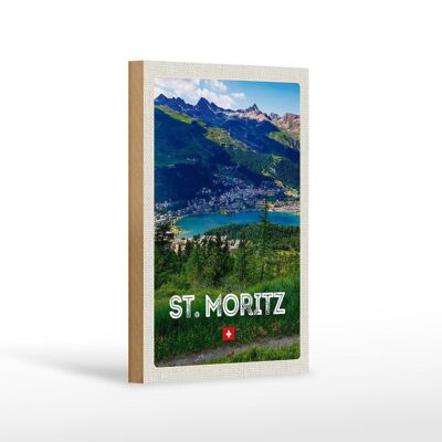 Cartel de madera viaje 12x18 cm ud. Viaje a Moritz Austria Ausblich