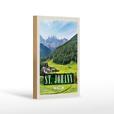 Cartel de madera viaje 12x18 cm ud. Viaje de montaña de verano a Johann in Tirol