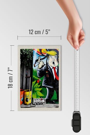 Panneau en bois voyage 12x18cm Berlin Graffiti Donald Trump Street Art 4