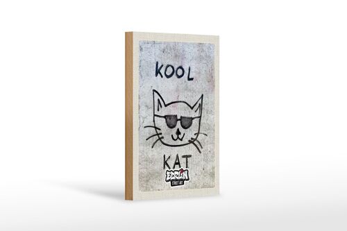 Holzschild Reise 12x18 cm Berlin Hauptstadt Street Art Katze