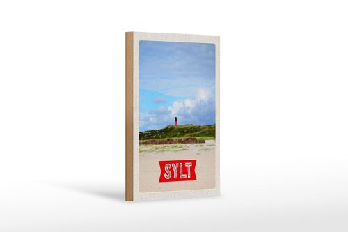 Holzschild Reise 12x18cm Sylt Insel Deutschland Dünen Schild