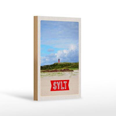 Holzschild Reise 12x18cm Sylt Insel Deutschland Dünen Schild