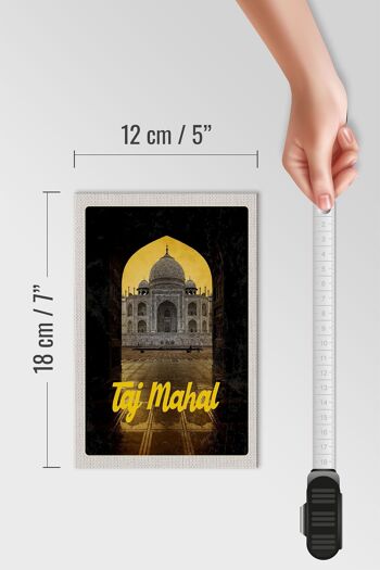 Panneau en bois voyage 12x18cm Inde Taj Mahal culture religion 4