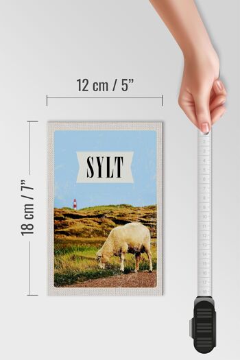 Panneau en bois voyage 12x18 cm Sylt ville destination de vacances prairie vacances 4