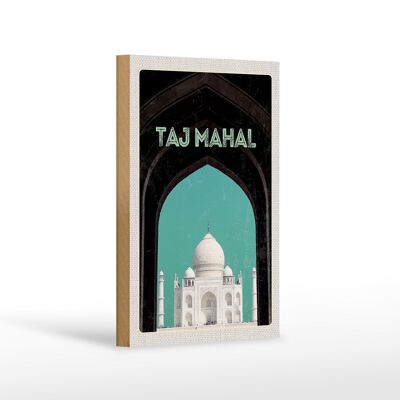 Panneau en bois voyage 12x18 cm Inde Asie Culture Taj Mahal