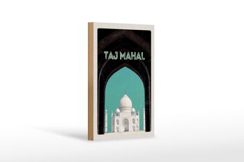Panneau en bois voyage 12x18 cm Inde Asie Culture Taj Mahal 1