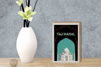 Panneau en bois voyage 12x18 cm Inde Asie Culture Taj Mahal 3