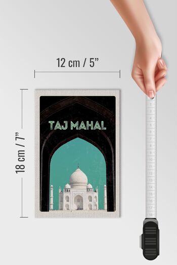Panneau en bois voyage 12x18 cm Inde Asie Culture Taj Mahal 4