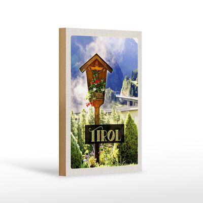Cartel de madera viaje 12x18 cm Tirol Austria Jesucristo Naturaleza