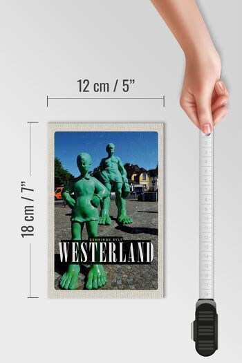 Panneau en bois voyage 12x18 cm Sculpture Westerland géant voyageur 4