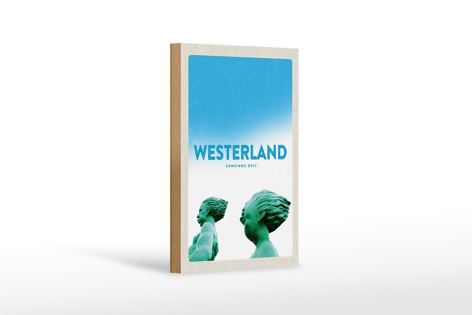 Cartello in legno da viaggio 12x18 cm Decorazione per viaggiatori Westerland vacanze Sylt