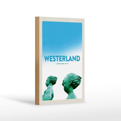 Cartello in legno da viaggio 12x18 cm Decorazione per viaggiatori Westerland vacanze Sylt