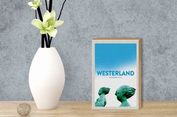 Panneau en bois voyage 12x18cm Westerland vacances Sylt voyageurs décoration 3