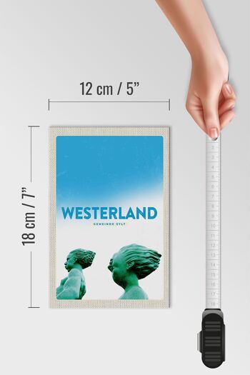 Panneau en bois voyage 12x18cm Westerland vacances Sylt voyageurs décoration 4