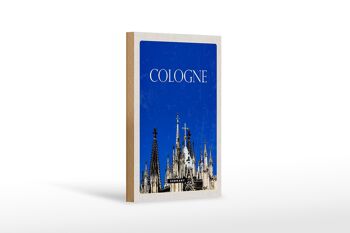 Panneau en bois Voyage 12x18 cm Cologne Allemagne Cathédrale de Cologne Église 1