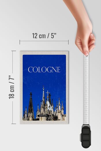 Panneau en bois Voyage 12x18 cm Cologne Allemagne Cathédrale de Cologne Église 4