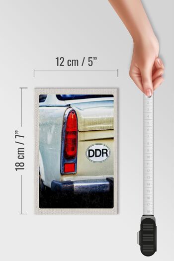 Panneau en bois voyage 12x18 cm Berlin RDA symbole véhicule guerre 4