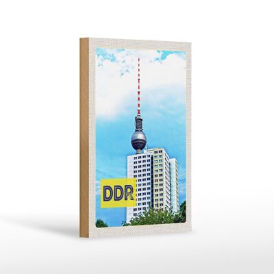 Cartello da viaggio in legno 12x18 cm Viaggio a Berlino Torre televisiva Decorazione GDR