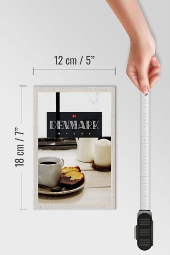 Panneau en bois voyage 12x18 cm Danemark café marbre gâteau appartement 4
