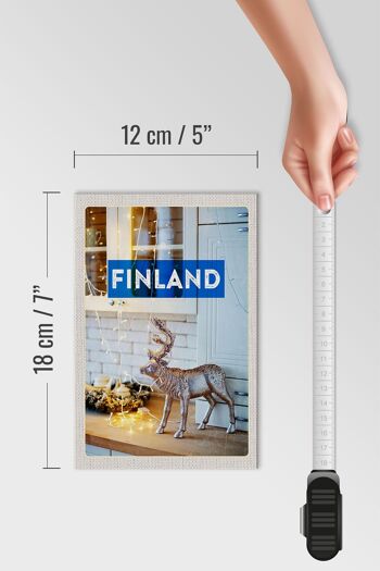 Panneau en bois voyage 12x18 cm armoire lumineuse féerique cerf de Finlande 4