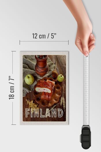 Panneau en bois voyage 12x18cm Finlande Noël gourmandise aux pommes 4