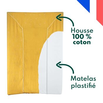 Grand matelas à langer fabriqué en France Moutarde 3