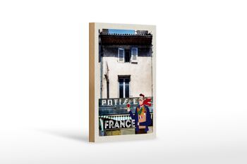 Panneau en bois voyage 12x18 cm France architecture restaurant 1