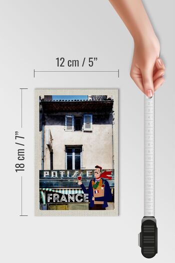 Panneau en bois voyage 12x18 cm France architecture restaurant 4