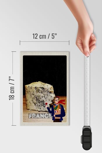 Panneau en bois voyage 12x18cm France moule fromage tradition décoration 4