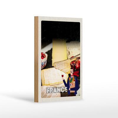 Cartello in legno da viaggio 12x18 cm Formaggio francese Camembert a stampo