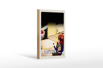 Panneau en bois voyage 12x18cm France fromage moule à camembert 1