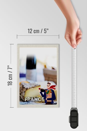 Panneau en bois voyage 12x18 cm France moule fromage croissant 4