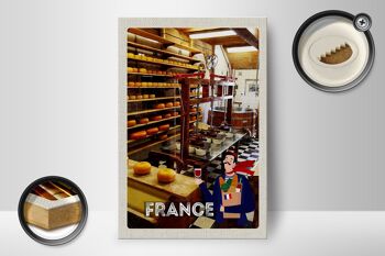 Panneau en bois voyage 12x18cm France production machine à fromage 2
