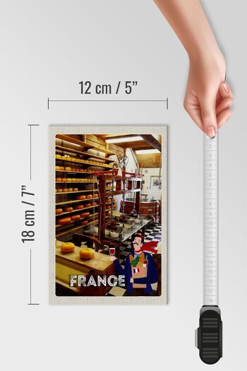 Panneau en bois voyage 12x18cm France production machine à fromage 4