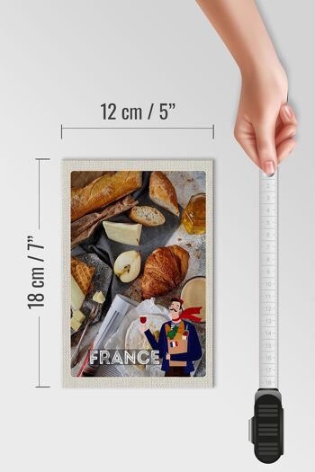 Panneau en bois voyage 12x18 cm France Camembert Croissant Poire 4